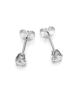 ORECCHINI IN ORO BIANCO 18 K CON DIAMANTI NATURALI CERTIFICATI DGC