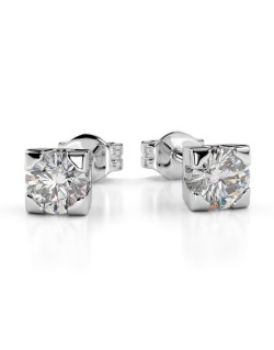 ORECCHINI IN ORO BIANCO 18 K CON DIAMANTI NATURALI CERTIFICATI DGC