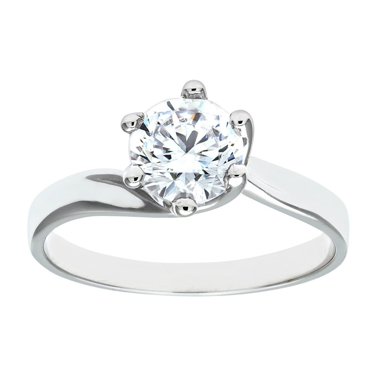 ANELLO SOLITARIO IN ORO BIANCO 18 K CON DIAMANTE NATURALE CERTIFICATO DGC
