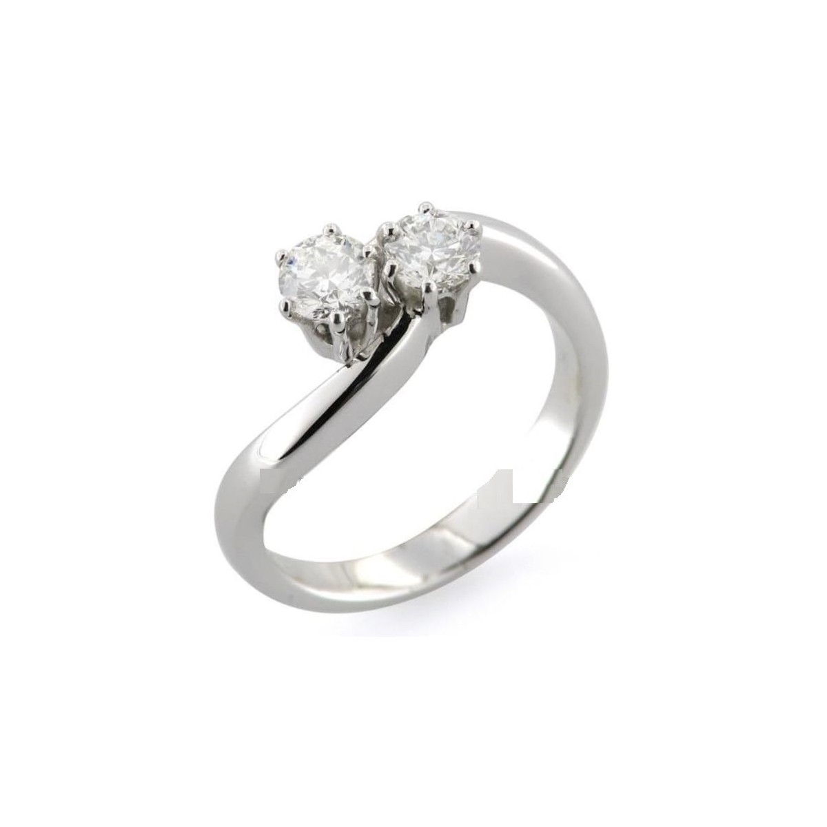 ANELLO BILOGY IN ORO BIANCO 18 K CON DIAMANTI NATURALI E VVS CERTIFICATO