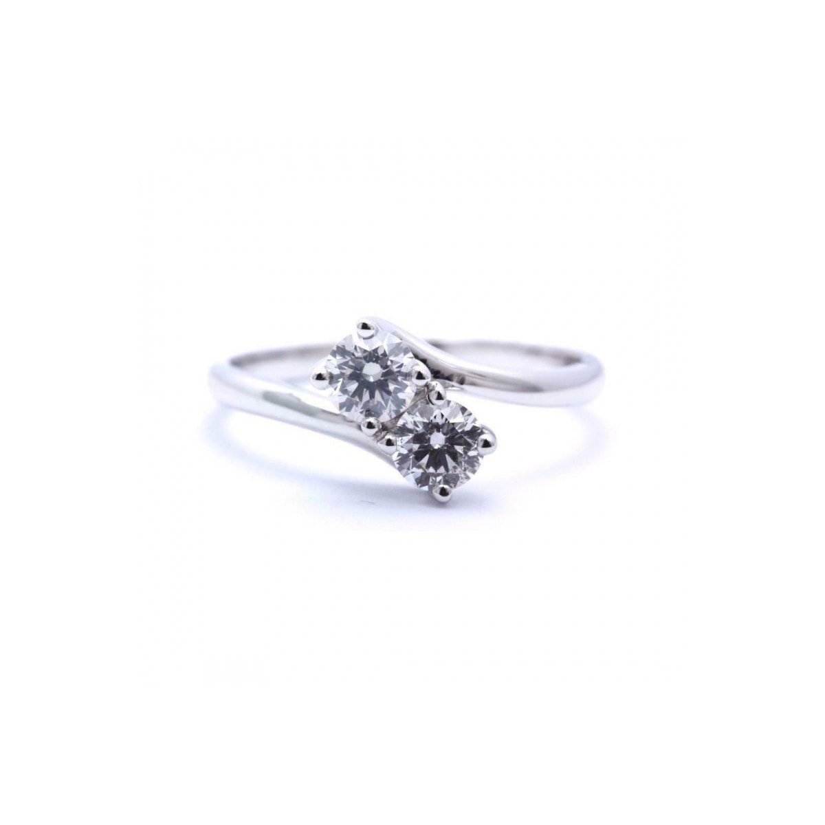 ANELLO BILOGY IN ORO BIANCO 18 K CON DIAMANTI NATURALI E VVS CERTIFICATO