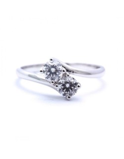 ANELLO BILOGY IN ORO BIANCO 18 K CON DIAMANTI NATURALI E VVS CERTIFICATO