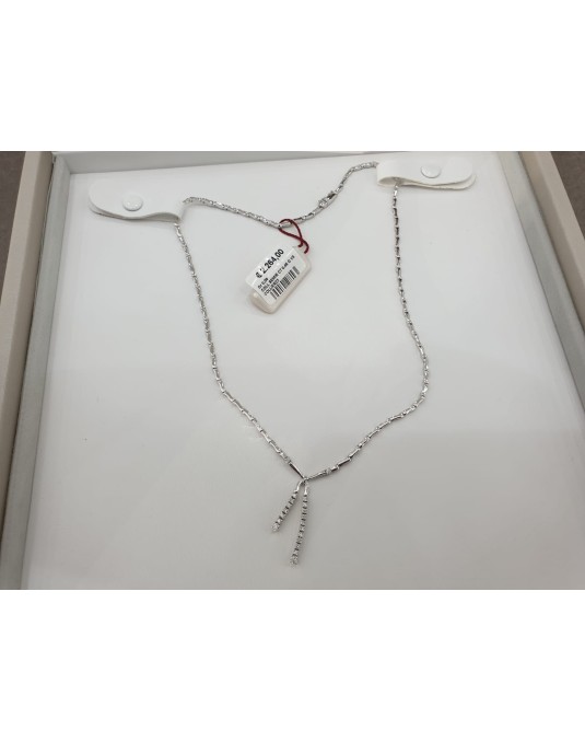 COLLIER IN ORO BIANCO 18 K CON DIAMANTI NATURALI 0.46 CARATI G VS CERTIFICATO