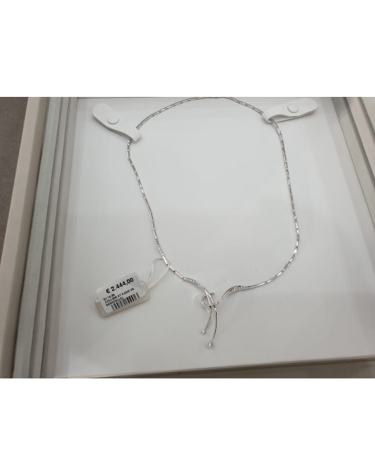 COLLIER IN ORO BIANCO 18 K CON DIAMANTI NATURALI 0.22 CARATI G VS CERTIFICATO