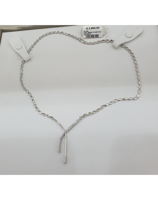 COLLIER IN ORO BIANCO 18 K CON DIAMANTI NATURALI 0.60 CARATI G VS CERTIFICATO