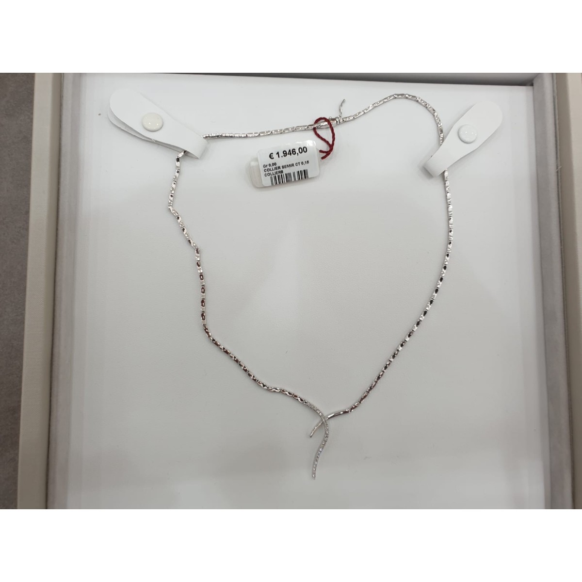 COLLIER IN ORO BIANCO 18 K CON DIAMANTI NATURALI 0.15 CARATI G VS CERTIFICATO