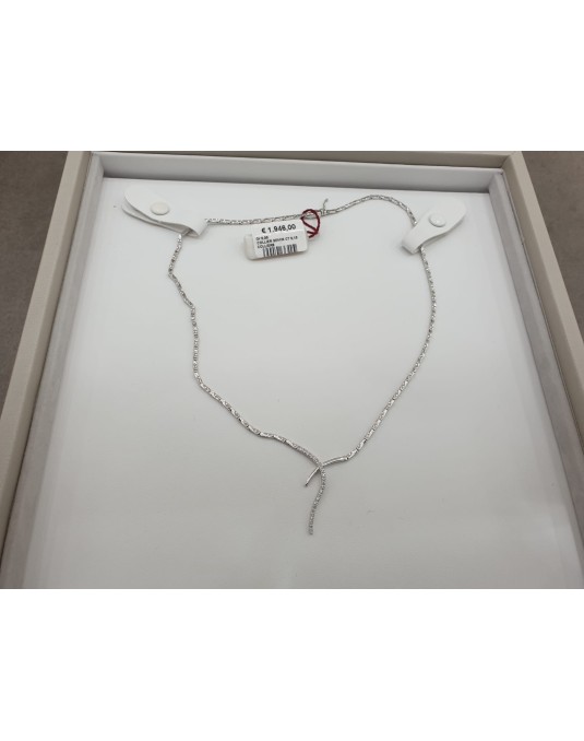 COLLIER IN ORO BIANCO 18 K CON DIAMANTI NATURALI 0.15 CARATI G VS CERTIFICATO