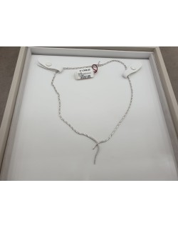 COLLIER IN ORO BIANCO 18 K CON DIAMANTI NATURALI 0.15 CARATI G VS CERTIFICATO