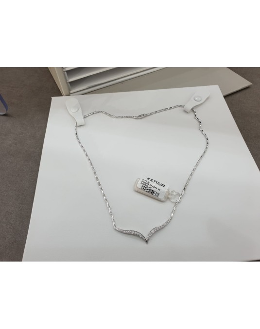 COLLIER IN ORO BIANCO 18 K CON DIAMANTI NATURALI 0.29 CARATI G VS CERTIFICATO