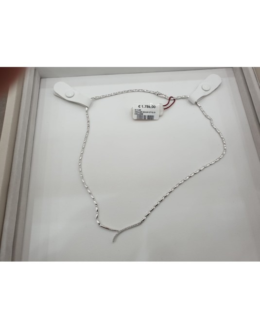 COLLIER IN ORO BIANCO 18 K CON DIAMANTI NATURALI 0.13 CARATI G VS CERTIFICATO