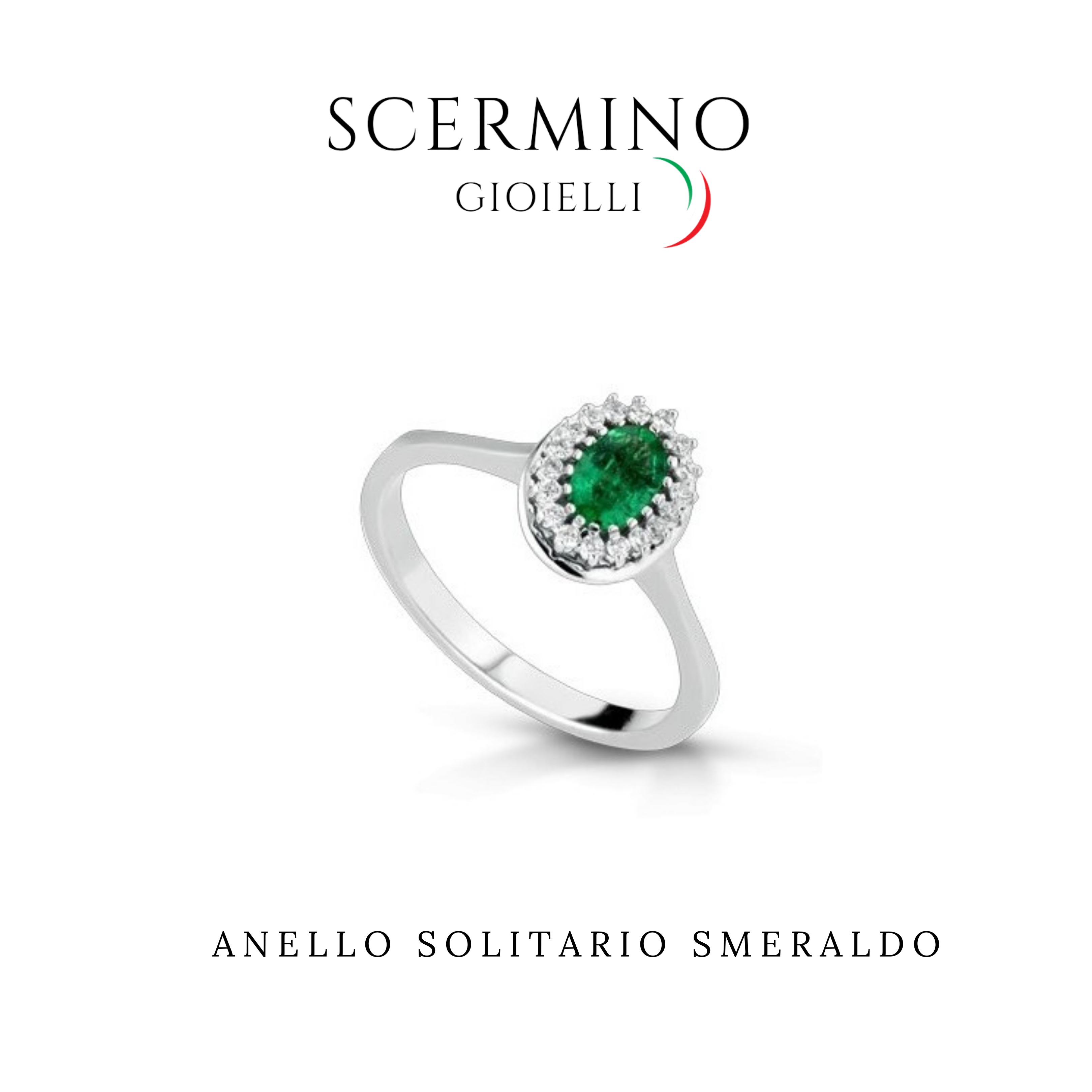 Anello Solitario Smeraldo