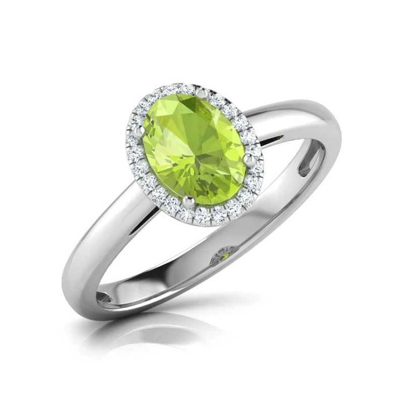 Anello halo peridoto