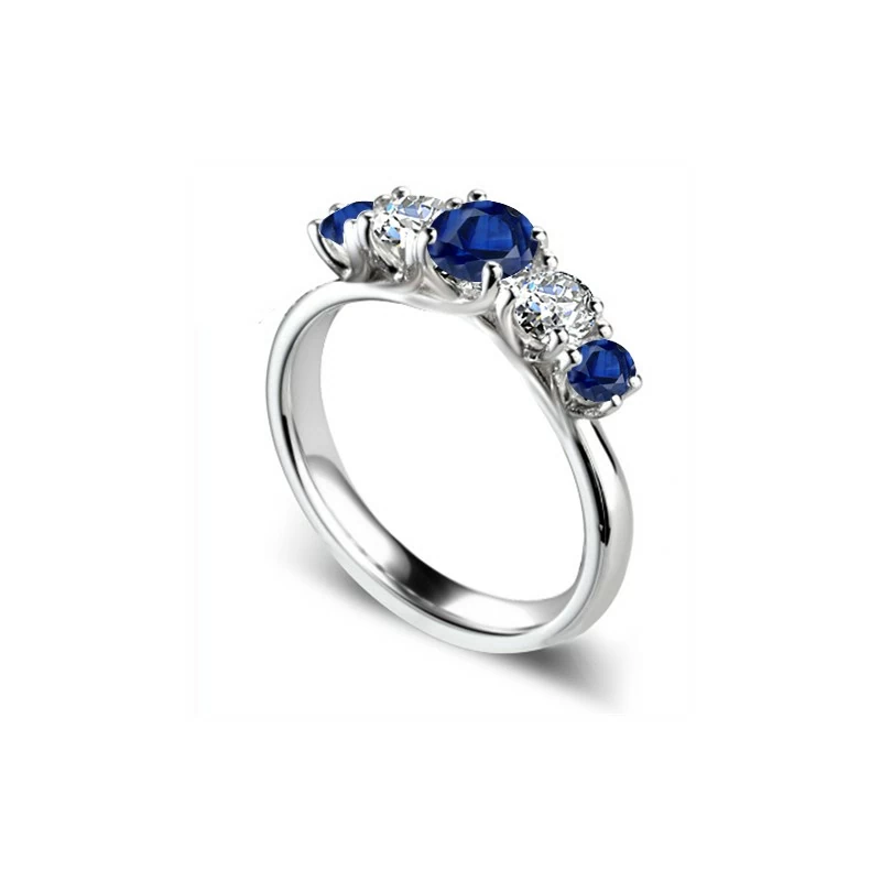 Anello riviera con zaffiri e diamanti