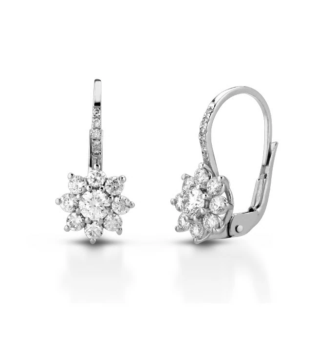 Orecchini fiore con diamanti naturali
