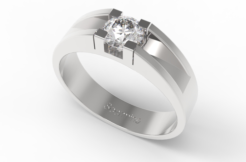Anello Fidanzamento Oro Bianco