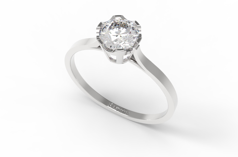 Solitario oro bianco e diamante