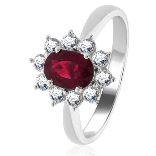 Anello Rubino e Diamanti