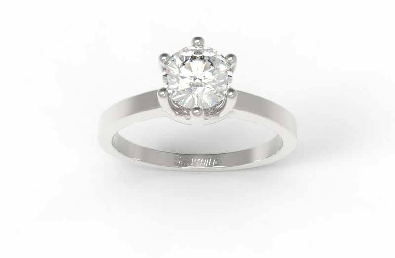 Anello Con Diamante Certificato