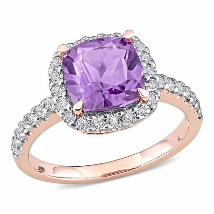 Anello Ametista e Diamanti
