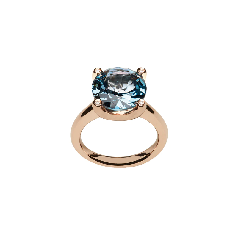 Anello Con Topazio Blu