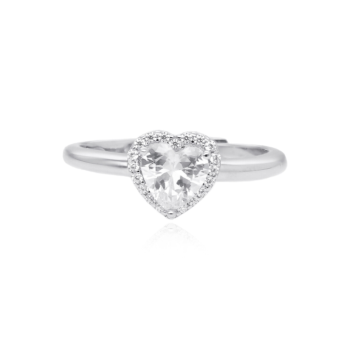 Anello Solitario Diamante Cuore