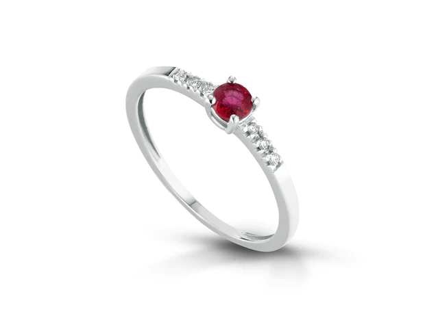 Anello Solitario Rubino