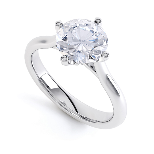 Anello Solitario Platino