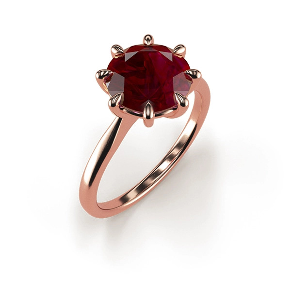 Anello Solitario Rubino