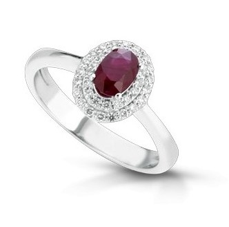 Anello con rubino e diamanti