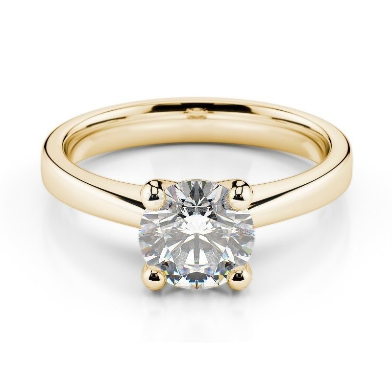 Anello solitario in oro giallo 18k