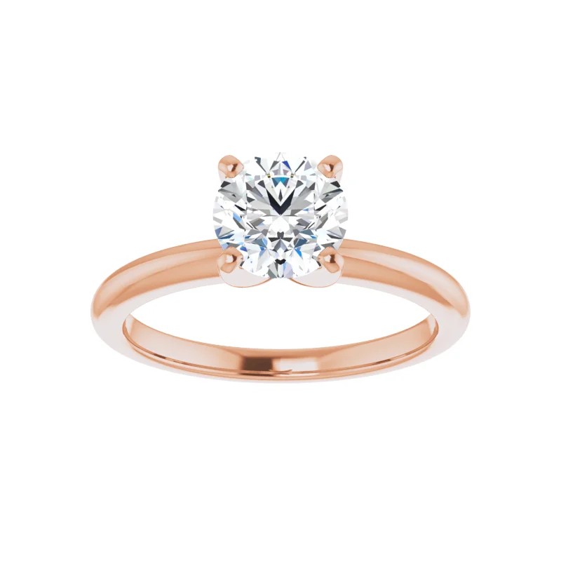 Anello di fidanzamento solitario in oro rosa